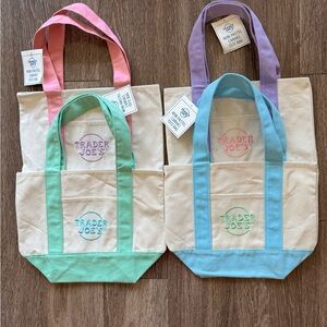 Trader Joe's Mini Canvas Tote Bags Set